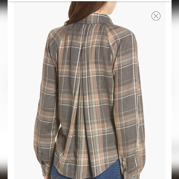 BP Plaid Tie Front Top Xs - Picture 5 of 13